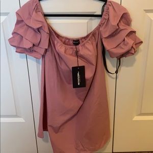Pretty little thing pink ruffled short sleeve